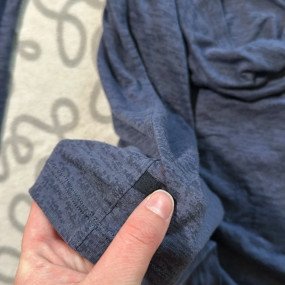 Lululemon Blue Burnout Open Back along Sleeve Top